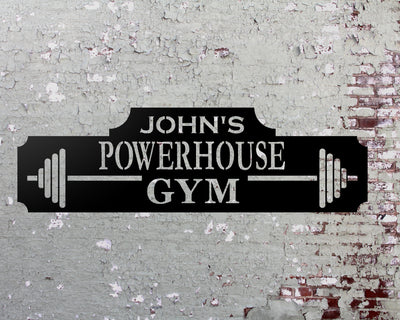 Personalized Gym Metal Sign - Madison Iron and Wood - Personalized sign - metal outdoor decor - Steel deocrations - american made products - veteran owned business products - fencing decorations - fencing supplies - custom wall decorations - personalized wall signs - steel - decorative post caps - steel post caps - metal post caps - brackets - structural brackets - home improvement - easter - easter decorations - easter gift - easter yard decor