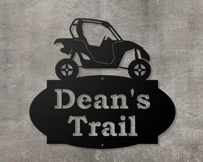Personalized UTV Metal Sign - Madison Iron and Wood - Personalized sign - metal outdoor decor - Steel deocrations - american made products - veteran owned business products - fencing decorations - fencing supplies - custom wall decorations - personalized wall signs - steel - decorative post caps - steel post caps - metal post caps - brackets - structural brackets - home improvement - easter - easter decorations - easter gift - easter yard decor