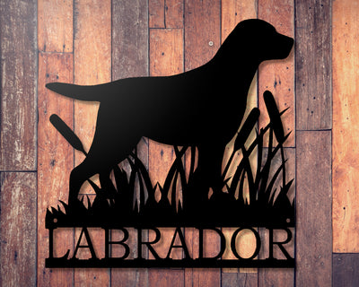 Personalized Labrador Metal Sign - Madison Iron and Wood -  - metal outdoor decor - Steel deocrations - american made products - veteran owned business products - fencing decorations - fencing supplies - custom wall decorations - personalized wall signs - steel - decorative post caps - steel post caps - metal post caps - brackets - structural brackets - home improvement - easter - easter decorations - easter gift - easter yard decor