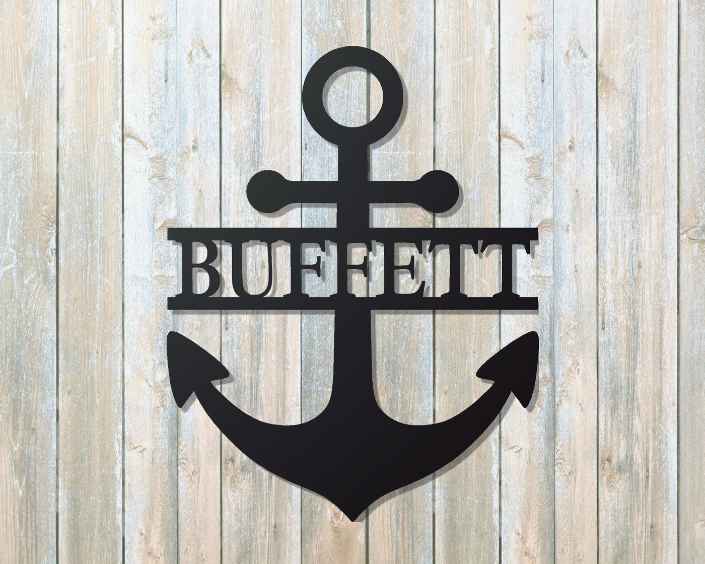 Personalized Anchor Metal Sign with Name or Street Address Numbers - Madison Iron and Wood - Personalized sign - metal outdoor decor - Steel deocrations - american made products - veteran owned business products - fencing decorations - fencing supplies - custom wall decorations - personalized wall signs - steel - decorative post caps - steel post caps - metal post caps - brackets - structural brackets - home improvement - easter - easter decorations - easter gift - easter yard decor