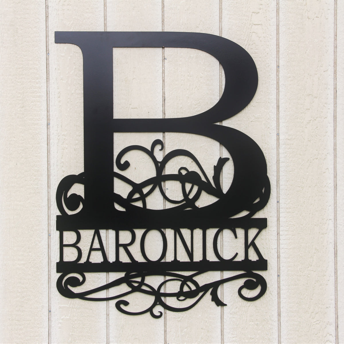 Sign Innichal Monogram Scrolled Letter Personalized Metal Sign - Initial and Name ...