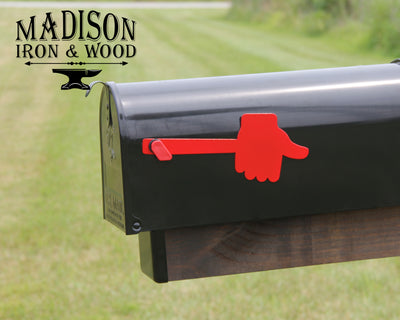 Thumbs Up Mailbox Flag - Madison Iron and Wood - Mailbox Post Decor - metal outdoor decor - Steel deocrations - american made products - veteran owned business products - fencing decorations - fencing supplies - custom wall decorations - personalized wall signs - steel - decorative post caps - steel post caps - metal post caps - brackets - structural brackets - home improvement - easter - easter decorations - easter gift - easter yard decor