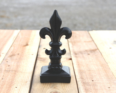 2x2 Fleur-De-Lis Cast Iron Post Cap - Madison Iron and Wood - Post Cap - metal outdoor decor - Steel deocrations - american made products - veteran owned business products - fencing decorations - fencing supplies - custom wall decorations - personalized wall signs - steel - decorative post caps - steel post caps - metal post caps - brackets - structural brackets - home improvement - easter - easter decorations - easter gift - easter yard decor