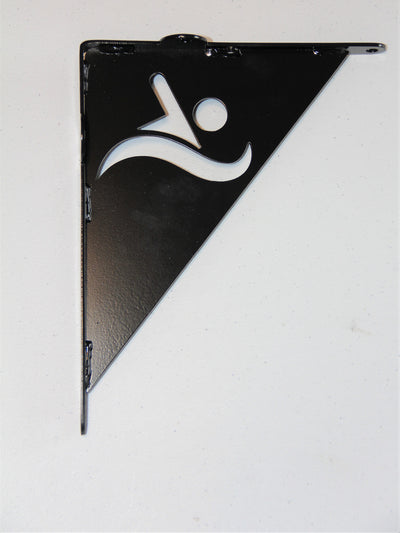Shelf Bracket, Swimming design, Decorative Angle Bracket - Madison Iron and Wood - Shelf Brackets - metal outdoor decor - Steel deocrations - american made products - veteran owned business products - fencing decorations - fencing supplies - custom wall decorations - personalized wall signs - steel - decorative post caps - steel post caps - metal post caps - brackets - structural brackets - home improvement - easter - easter decorations - easter gift - easter yard decor