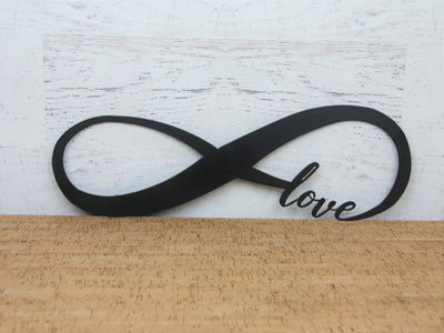 Love Infinity sign - Madison Iron and Wood - Metal Art - metal outdoor decor - Steel deocrations - american made products - veteran owned business products - fencing decorations - fencing supplies - custom wall decorations - personalized wall signs - steel - decorative post caps - steel post caps - metal post caps - brackets - structural brackets - home improvement - easter - easter decorations - easter gift - easter yard decor