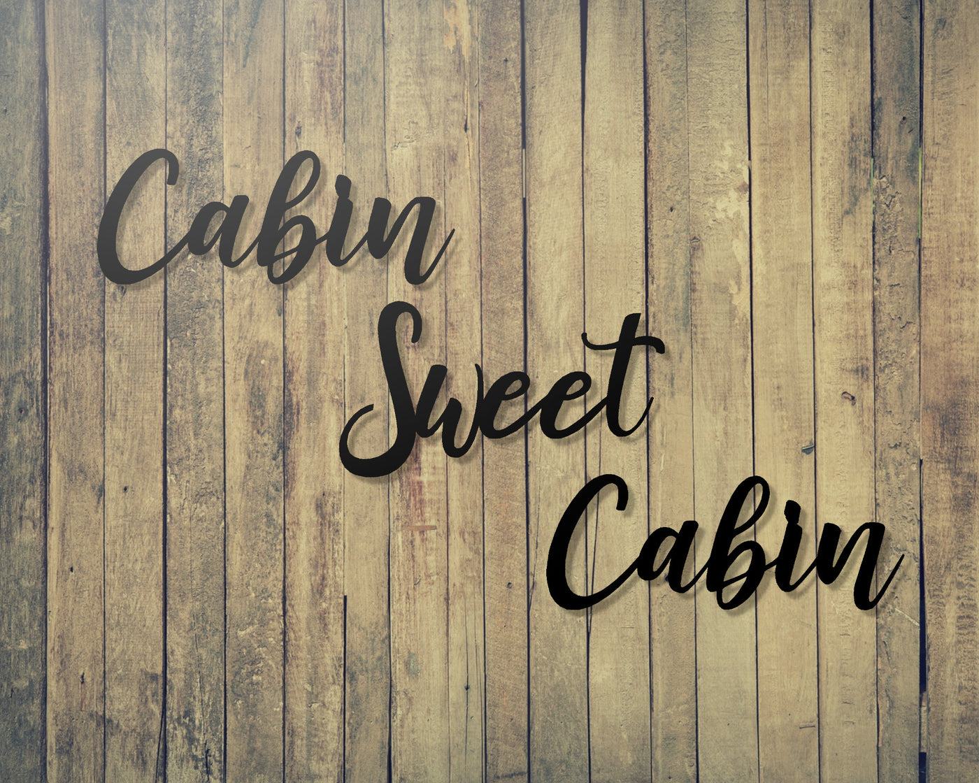Cabin Sweet Cabin Metal Word Sign - Madison Iron and Wood - Metal Word Art - metal outdoor decor - Steel deocrations - american made products - veteran owned business products - fencing decorations - fencing supplies - custom wall decorations - personalized wall signs - steel - decorative post caps - steel post caps - metal post caps - brackets - structural brackets - home improvement - easter - easter decorations - easter gift - easter yard decor