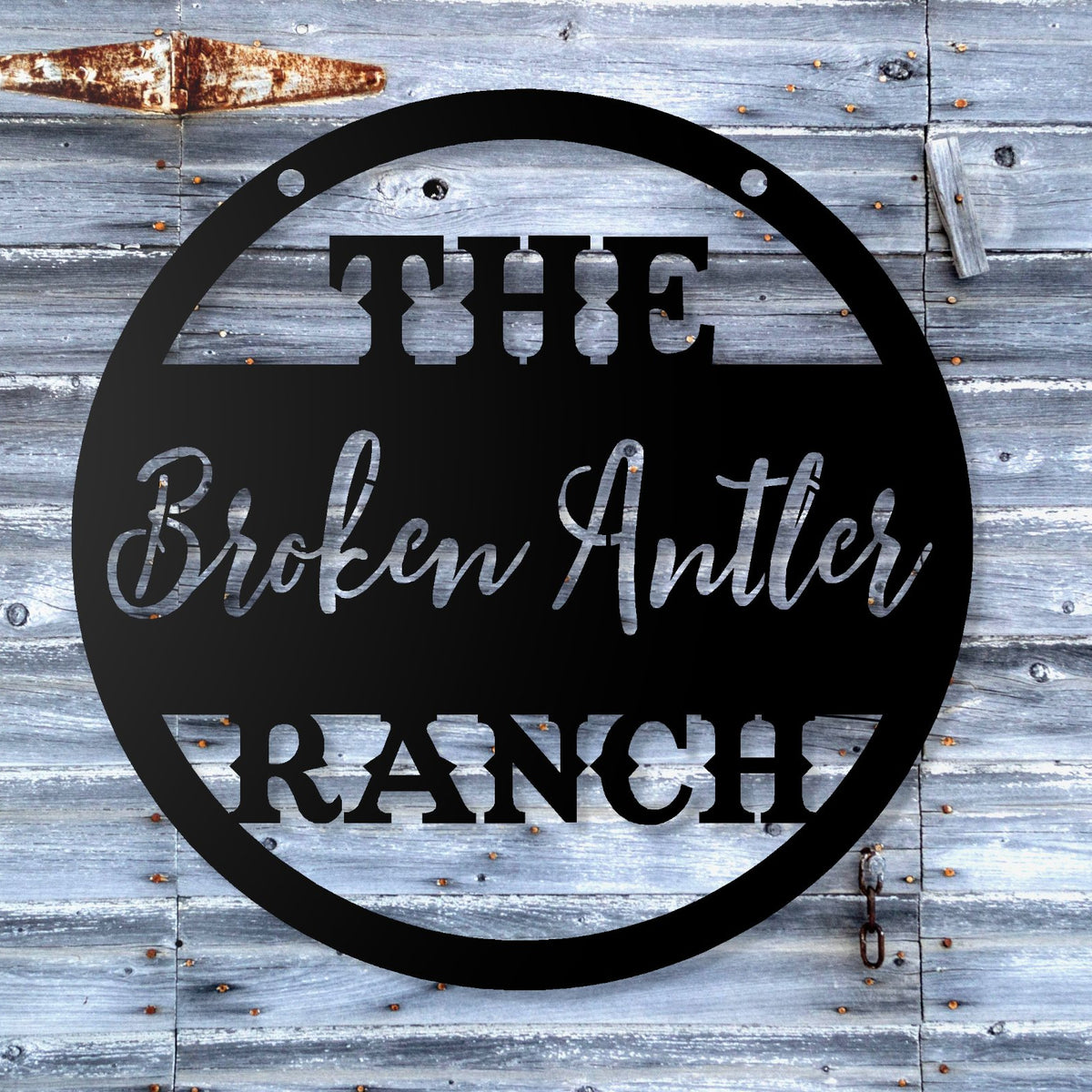 Hanging Ranch Sign, Round Cursive Ranch Sign, Custom Ranch sign, Gift ...