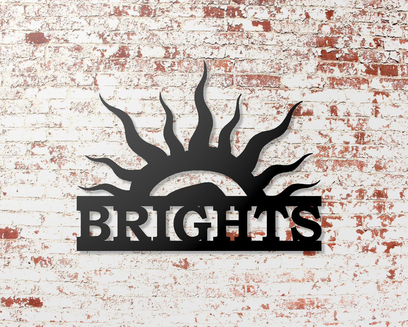 Personalized Sun Metal Sign with Name or Street Address Numbers - Madison Iron and Wood - Personalized sign - metal outdoor decor - Steel deocrations - american made products - veteran owned business products - fencing decorations - fencing supplies - custom wall decorations - personalized wall signs - steel - decorative post caps - steel post caps - metal post caps - brackets - structural brackets - home improvement - easter - easter decorations - easter gift - easter yard decor