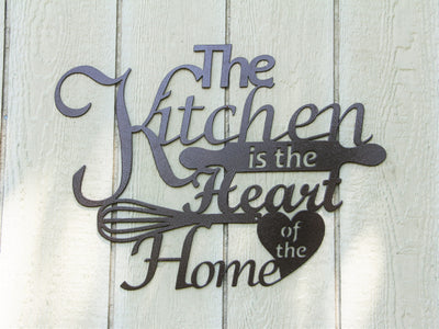 Kitchen Metal Word Sign - Madison Iron and Wood - Wall Art - metal outdoor decor - Steel deocrations - american made products - veteran owned business products - fencing decorations - fencing supplies - custom wall decorations - personalized wall signs - steel - decorative post caps - steel post caps - metal post caps - brackets - structural brackets - home improvement - easter - easter decorations - easter gift - easter yard decor