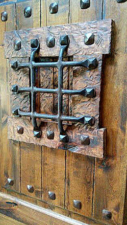 Distressed Iron Speak Easy for Wood Doors or Gates - Madison Iron and Wood - Speak Easy - metal outdoor decor - Steel deocrations - american made products - veteran owned business products - fencing decorations - fencing supplies - custom wall decorations - personalized wall signs - steel - decorative post caps - steel post caps - metal post caps - brackets - structural brackets - home improvement - easter - easter decorations - easter gift - easter yard decor