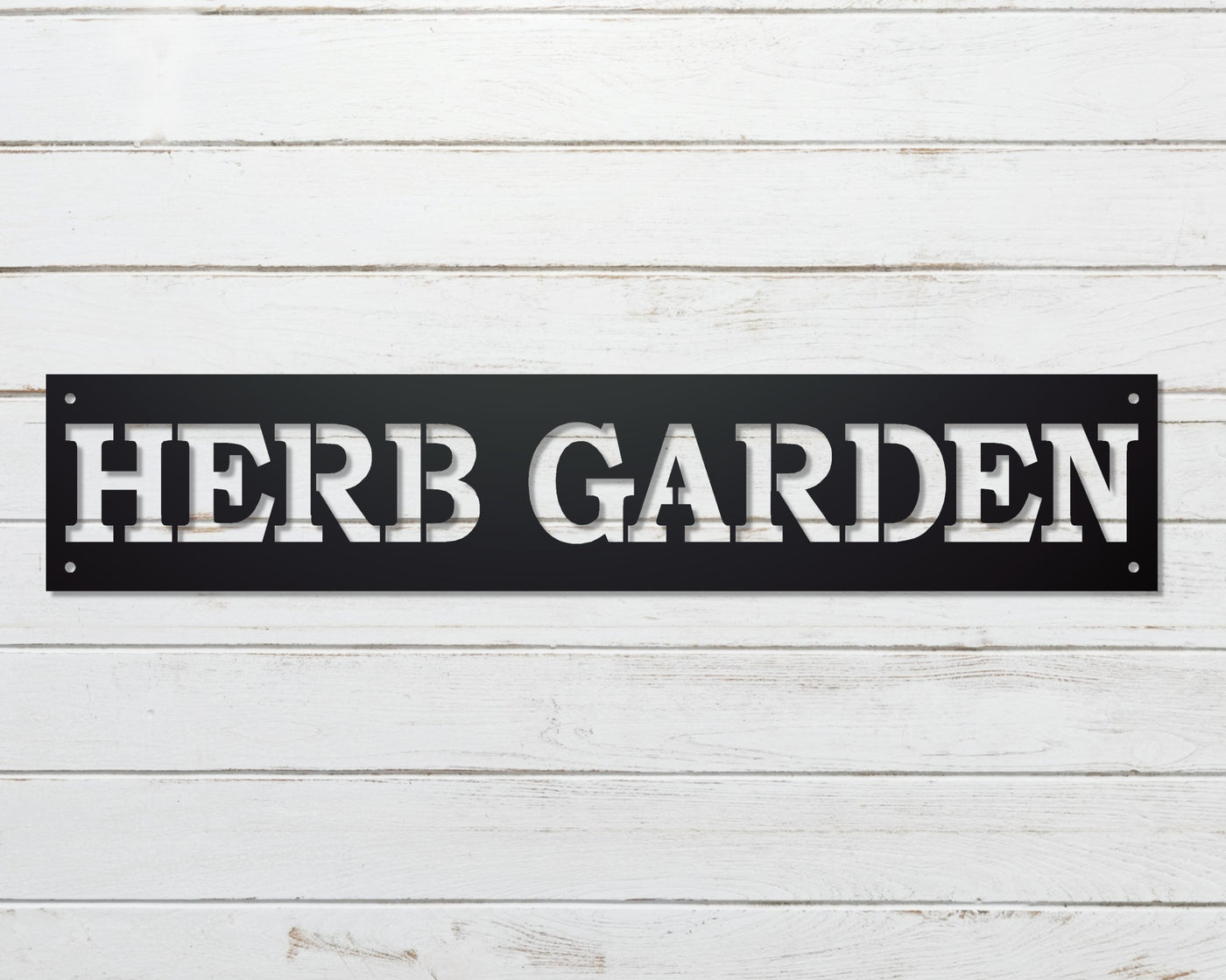Herb Garden Metal Word Sign - Madison Iron and Wood - Metal Art - metal outdoor decor - Steel deocrations - american made products - veteran owned business products - fencing decorations - fencing supplies - custom wall decorations - personalized wall signs - steel - decorative post caps - steel post caps - metal post caps - brackets - structural brackets - home improvement - easter - easter decorations - easter gift - easter yard decor