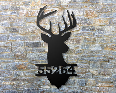 Personalized Deer Head Metal Sign - Madison Iron and Wood - Personalized sign - metal outdoor decor - Steel deocrations - american made products - veteran owned business products - fencing decorations - fencing supplies - custom wall decorations - personalized wall signs - steel - decorative post caps - steel post caps - metal post caps - brackets - structural brackets - home improvement - easter - easter decorations - easter gift - easter yard decor