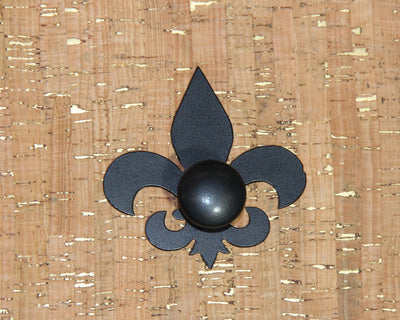 Metal Fleur De Lis Cabinet Doorknob Decoration - Madison Iron and Wood - Door Handle Decoration - metal outdoor decor - Steel deocrations - american made products - veteran owned business products - fencing decorations - fencing supplies - custom wall decorations - personalized wall signs - steel - decorative post caps - steel post caps - metal post caps - brackets - structural brackets - home improvement - easter - easter decorations - easter gift - easter yard decor