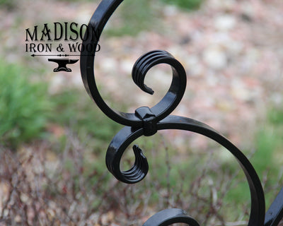 6x6 Scrolled Wrought Iron Mailbox Post Dress Up Kit (Mailbox and post NOT included) - Madison Iron and Wood - Mailbox Post Decor - metal outdoor decor - Steel deocrations - american made products - veteran owned business products - fencing decorations - fencing supplies - custom wall decorations - personalized wall signs - steel - decorative post caps - steel post caps - metal post caps - brackets - structural brackets - home improvement - easter - easter decorations - easter gift - easter yard decor