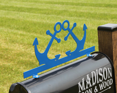 Anchor Mailbox Topper - Madison Iron and Wood - Mailbox Post Decor - metal outdoor decor - Steel deocrations - american made products - veteran owned business products - fencing decorations - fencing supplies - custom wall decorations - personalized wall signs - steel - decorative post caps - steel post caps - metal post caps - brackets - structural brackets - home improvement - easter - easter decorations - easter gift - easter yard decor