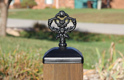 6x6 Victorian Style Post Cap - Madison Iron and Wood - Post Cap - metal outdoor decor - Steel deocrations - american made products - veteran owned business products - fencing decorations - fencing supplies - custom wall decorations - personalized wall signs - steel - decorative post caps - steel post caps - metal post caps - brackets - structural brackets - home improvement - easter - easter decorations - easter gift - easter yard decor