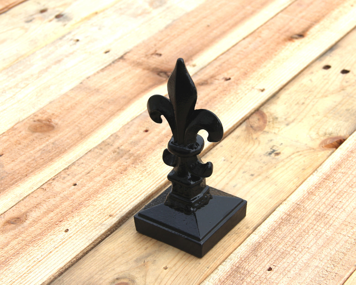 2x2 Fleur-De-Lis Cast Iron Post Cap - Madison Iron and Wood - Post Cap - metal outdoor decor - Steel deocrations - american made products - veteran owned business products - fencing decorations - fencing supplies - custom wall decorations - personalized wall signs - steel - decorative post caps - steel post caps - metal post caps - brackets - structural brackets - home improvement - easter - easter decorations - easter gift - easter yard decor