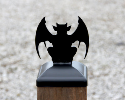 6x6 Gargoyle Post Cap - Madison Iron and Wood - Post Cap - metal outdoor decor - Steel deocrations - american made products - veteran owned business products - fencing decorations - fencing supplies - custom wall decorations - personalized wall signs - steel - decorative post caps - steel post caps - metal post caps - brackets - structural brackets - home improvement - easter - easter decorations - easter gift - easter yard decor