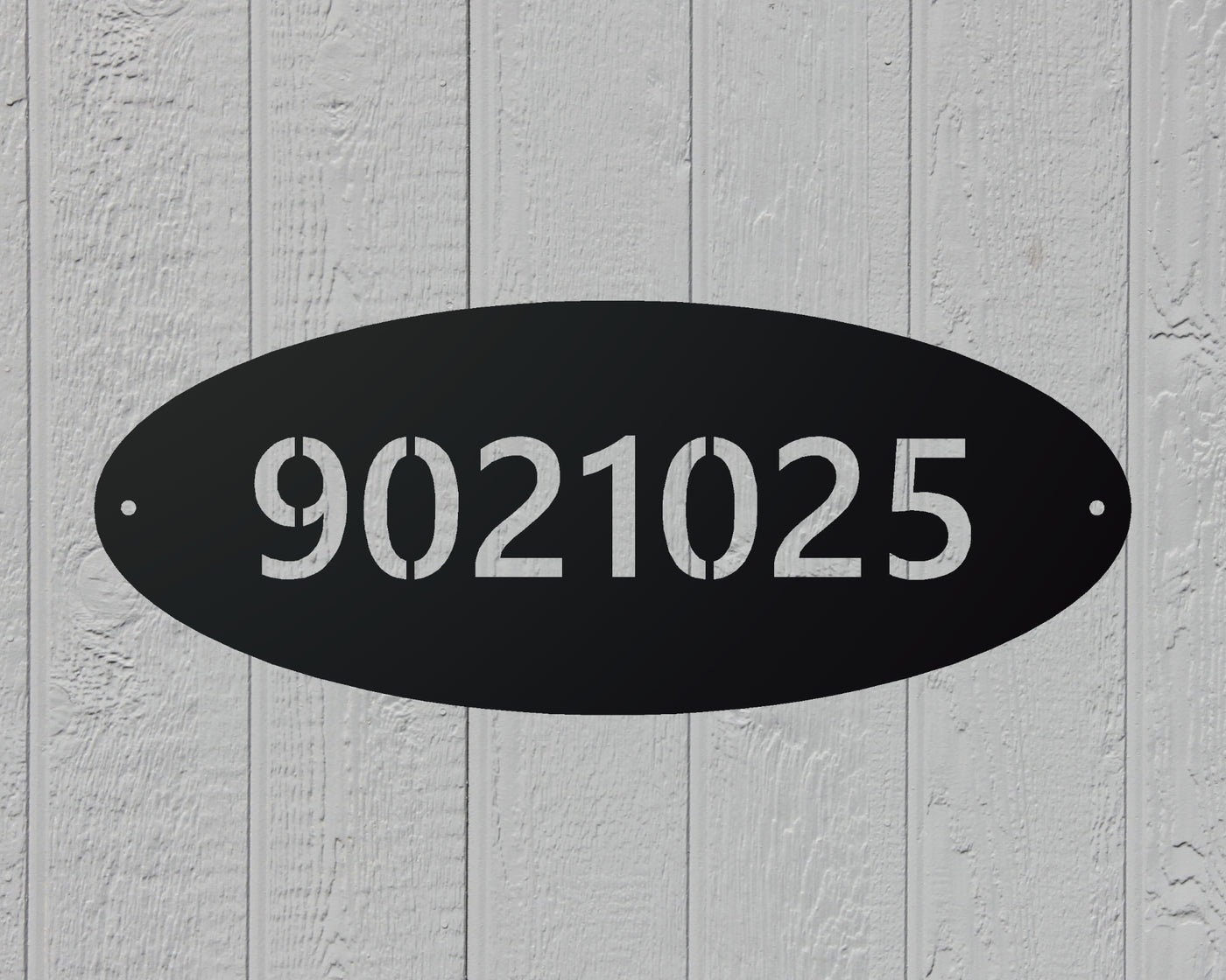 Personalized Oval House Number Metal Sign - Madison Iron and Wood - Address Sign - metal outdoor decor - Steel deocrations - american made products - veteran owned business products - fencing decorations - fencing supplies - custom wall decorations - personalized wall signs - steel - decorative post caps - steel post caps - metal post caps - brackets - structural brackets - home improvement - easter - easter decorations - easter gift - easter yard decor