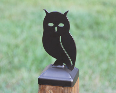 4x4 Owl Fence Post Cap - Madison Iron and Wood - Post Cap - metal outdoor decor - Steel deocrations - american made products - veteran owned business products - fencing decorations - fencing supplies - custom wall decorations - personalized wall signs - steel - decorative post caps - steel post caps - metal post caps - brackets - structural brackets - home improvement - easter - easter decorations - easter gift - easter yard decor