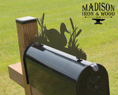 Duck Mailbox Topper - Madison Iron and Wood - Mailbox Post Decor - metal outdoor decor - Steel deocrations - american made products - veteran owned business products - fencing decorations - fencing supplies - custom wall decorations - personalized wall signs - steel - decorative post caps - steel post caps - metal post caps - brackets - structural brackets - home improvement - easter - easter decorations - easter gift - easter yard decor