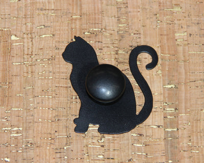 Metal Cat Cabinet Doorknob Decoration - Madison Iron and Wood - Door Handle Decoration - metal outdoor decor - Steel deocrations - american made products - veteran owned business products - fencing decorations - fencing supplies - custom wall decorations - personalized wall signs - steel - decorative post caps - steel post caps - metal post caps - brackets - structural brackets - home improvement - easter - easter decorations - easter gift - easter yard decor