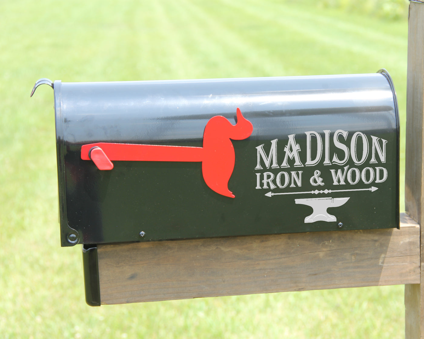 Duck Mailbox Flag - Madison Iron and Wood - Mailbox Post Decor - metal outdoor decor - Steel deocrations - american made products - veteran owned business products - fencing decorations - fencing supplies - custom wall decorations - personalized wall signs - steel - decorative post caps - steel post caps - metal post caps - brackets - structural brackets - home improvement - easter - easter decorations - easter gift - easter yard decor