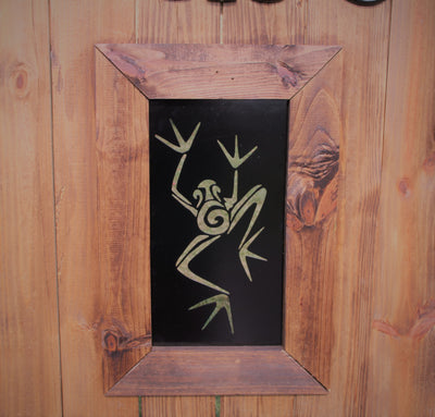 Tree Frog Steel Window Insert for Wood Gate - Madison Iron and Wood - Gate Window - metal outdoor decor - Steel deocrations - american made products - veteran owned business products - fencing decorations - fencing supplies - custom wall decorations - personalized wall signs - steel - decorative post caps - steel post caps - metal post caps - brackets - structural brackets - home improvement - easter - easter decorations - easter gift - easter yard decor