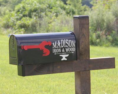 Rooster Mailbox Flag - Madison Iron and Wood - Mailbox Post Decor - metal outdoor decor - Steel deocrations - american made products - veteran owned business products - fencing decorations - fencing supplies - custom wall decorations - personalized wall signs - steel - decorative post caps - steel post caps - metal post caps - brackets - structural brackets - home improvement - easter - easter decorations - easter gift - easter yard decor