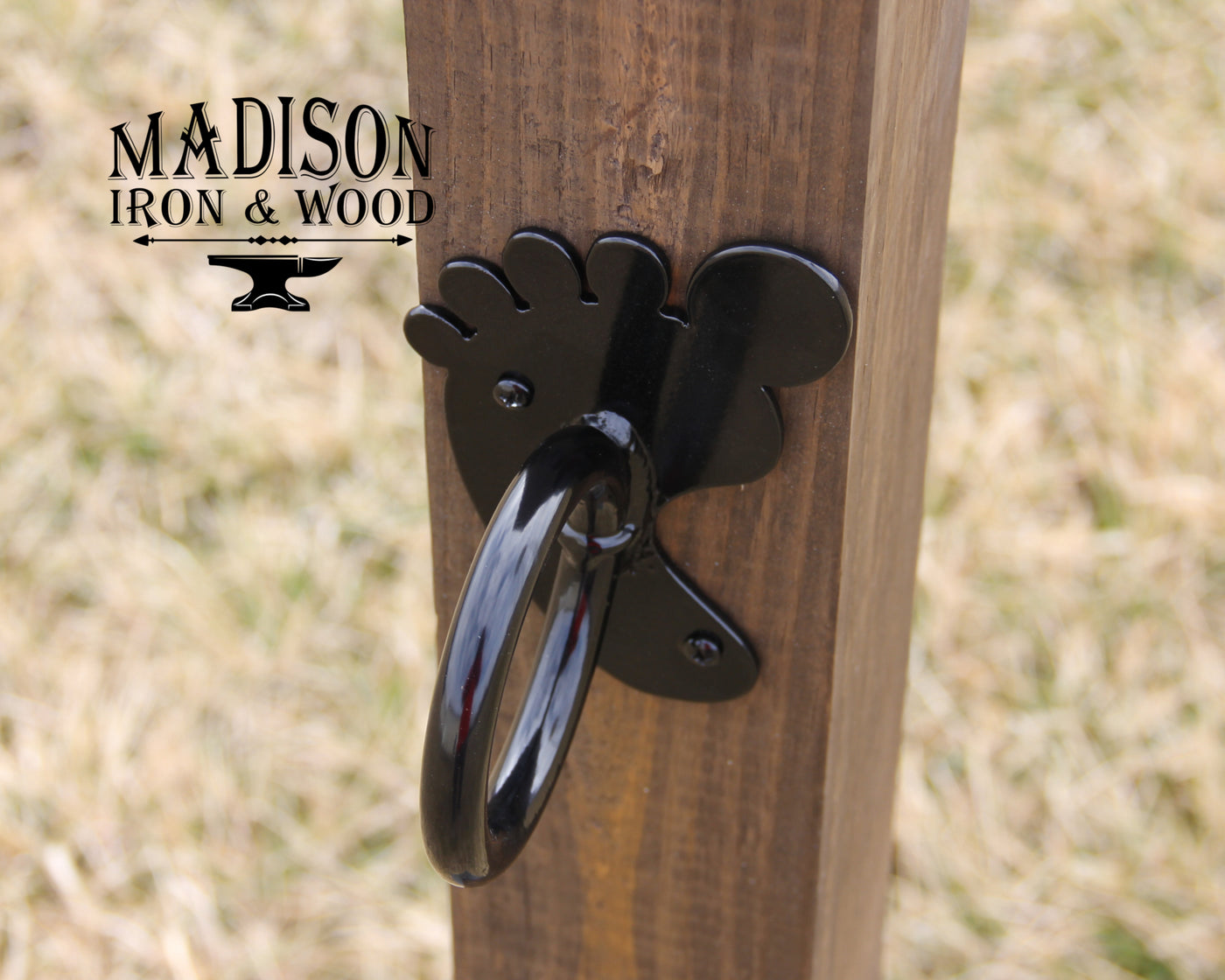 Nautical Rope Fence Foot Bracket, Light Strand Holder - Madison Iron and Wood - Post Cap - metal outdoor decor - Steel deocrations - american made products - veteran owned business products - fencing decorations - fencing supplies - custom wall decorations - personalized wall signs - steel - decorative post caps - steel post caps - metal post caps - brackets - structural brackets - home improvement - easter - easter decorations - easter gift - easter yard decor