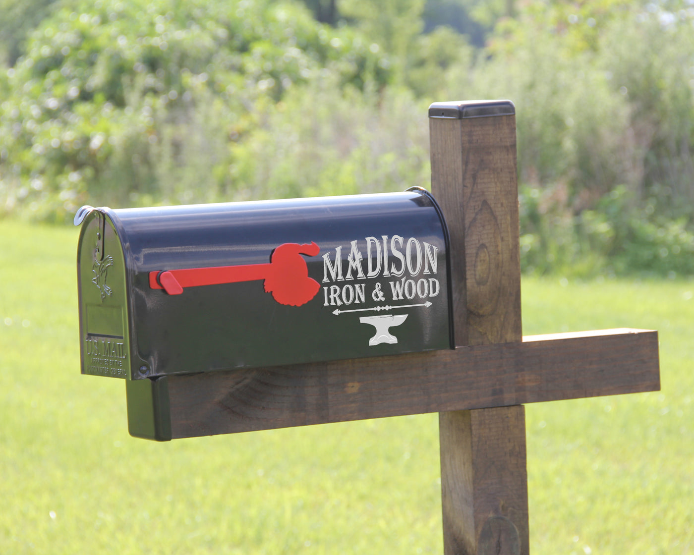 Turkey Mailbox Flag - Madison Iron and Wood - Mailbox Post Decor - metal outdoor decor - Steel deocrations - american made products - veteran owned business products - fencing decorations - fencing supplies - custom wall decorations - personalized wall signs - steel - decorative post caps - steel post caps - metal post caps - brackets - structural brackets - home improvement - easter - easter decorations - easter gift - easter yard decor