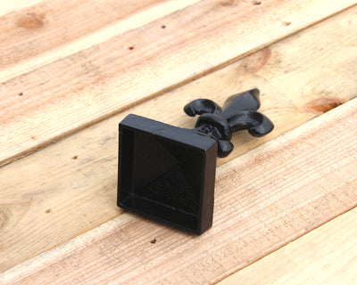 2x2 Fleur-De-Lis Cast Iron Post Cap - Madison Iron and Wood - Post Cap - metal outdoor decor - Steel deocrations - american made products - veteran owned business products - fencing decorations - fencing supplies - custom wall decorations - personalized wall signs - steel - decorative post caps - steel post caps - metal post caps - brackets - structural brackets - home improvement - easter - easter decorations - easter gift - easter yard decor