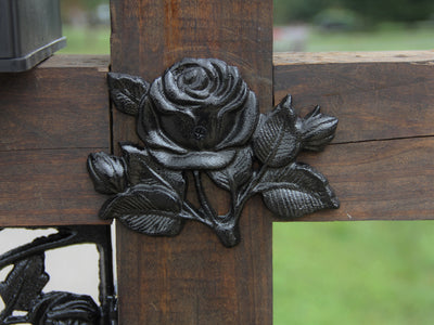 Rose Pattern with Pineapple Top Wrought Iron Mailbox Post Dress Up Kit (Mailbox and post NOT included) - Madison Iron and Wood - Mailbox Post Decor - metal outdoor decor - Steel deocrations - american made products - veteran owned business products - fencing decorations - fencing supplies - custom wall decorations - personalized wall signs - steel - decorative post caps - steel post caps - metal post caps - brackets - structural brackets - home improvement