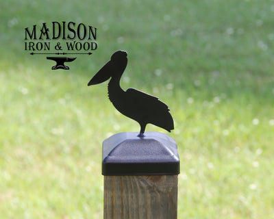 4x4 Pelican Post Cap - Madison Iron and Wood - Post Cap - metal outdoor decor - Steel deocrations - american made products - veteran owned business products - fencing decorations - fencing supplies - custom wall decorations - personalized wall signs - steel - decorative post caps - steel post caps - metal post caps - brackets - structural brackets - home improvement - easter - easter decorations - easter gift - easter yard decor