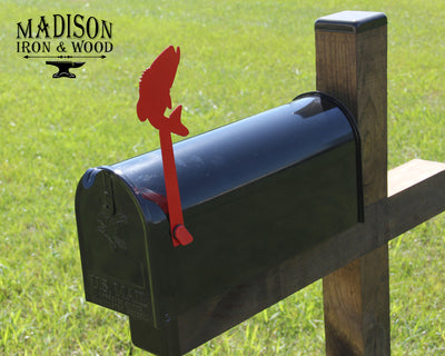 Bass Mailbox Flag - Madison Iron and Wood - Mailbox Post Decor - metal outdoor decor - Steel deocrations - american made products - veteran owned business products - fencing decorations - fencing supplies - custom wall decorations - personalized wall signs - steel - decorative post caps - steel post caps - metal post caps - brackets - structural brackets - home improvement - easter - easter decorations - easter gift - easter yard decor