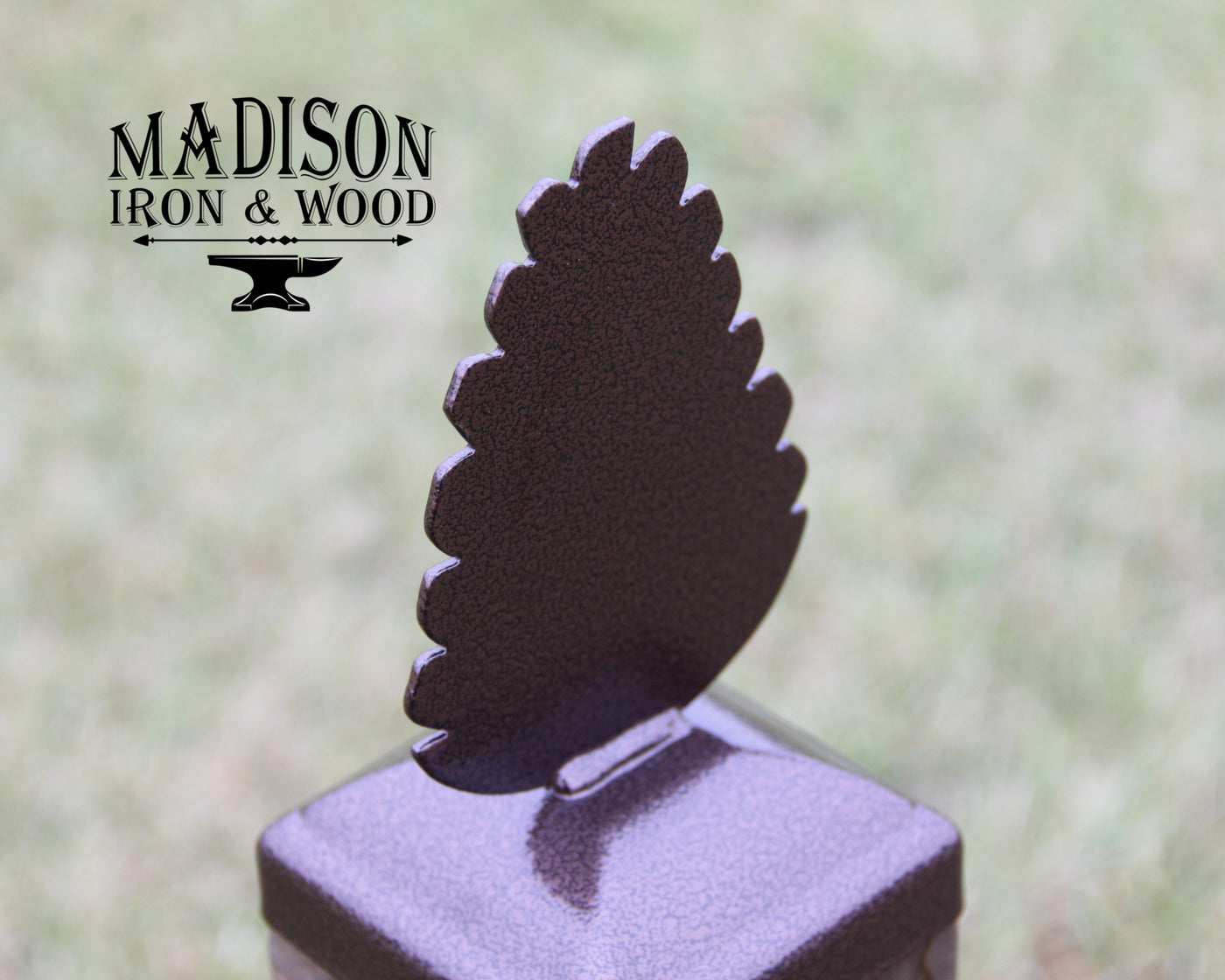 4x4 Pinecone Post Cap - Madison Iron and Wood - Post Cap - metal outdoor decor - Steel deocrations - american made products - veteran owned business products - fencing decorations - fencing supplies - custom wall decorations - personalized wall signs - steel - decorative post caps - steel post caps - metal post caps - brackets - structural brackets - home improvement - easter - easter decorations - easter gift - easter yard decor