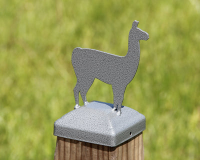 4x4 Llama Post Cap - Madison Iron and Wood - Post Cap - metal outdoor decor - Steel deocrations - american made products - veteran owned business products - fencing decorations - fencing supplies - custom wall decorations - personalized wall signs - steel - decorative post caps - steel post caps - metal post caps - brackets - structural brackets - home improvement - easter - easter decorations - easter gift - easter yard decor