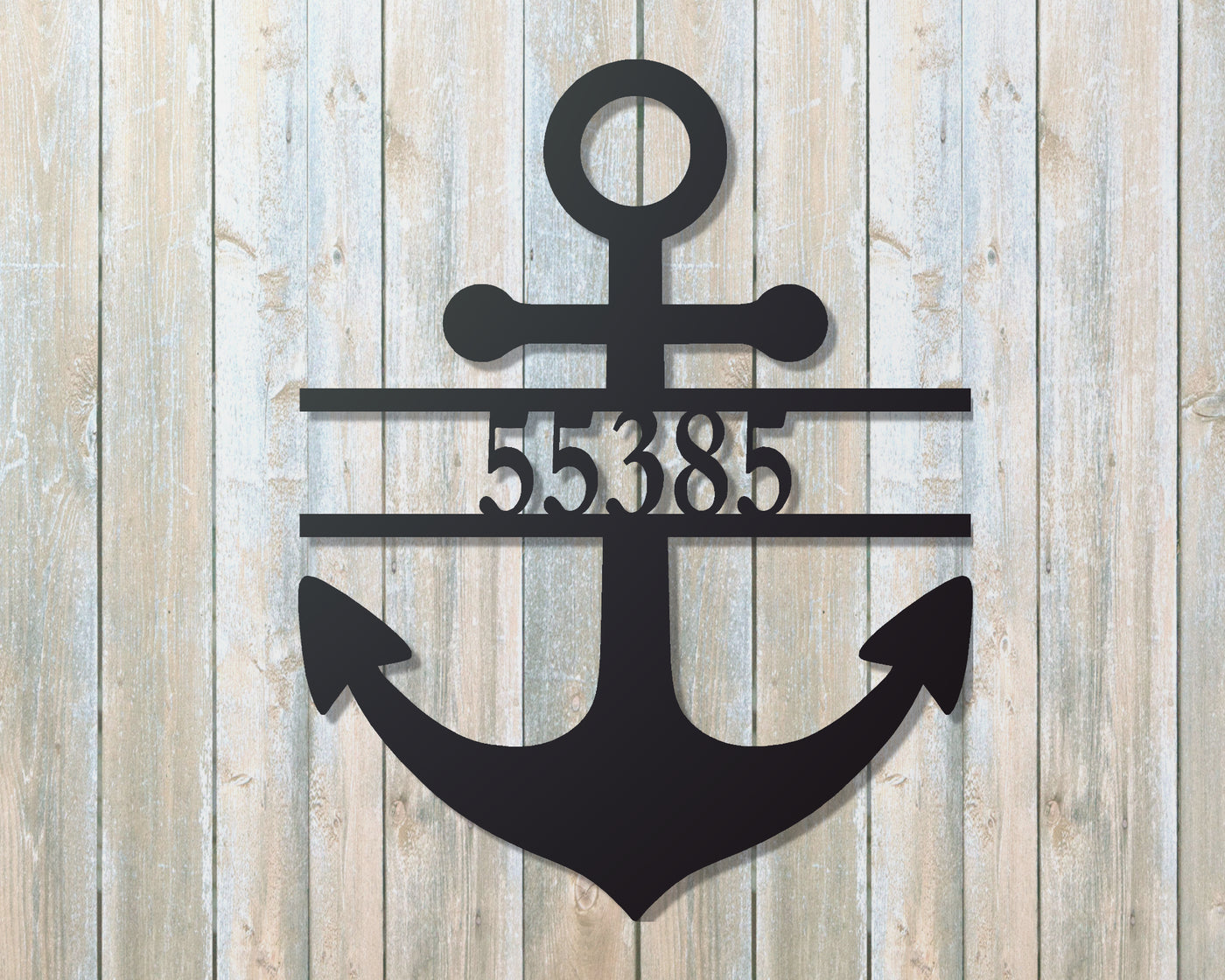 Personalized Anchor Metal Sign with Name or Street Address Numbers - Madison Iron and Wood - Personalized sign - metal outdoor decor - Steel deocrations - american made products - veteran owned business products - fencing decorations - fencing supplies - custom wall decorations - personalized wall signs - steel - decorative post caps - steel post caps - metal post caps - brackets - structural brackets - home improvement - easter - easter decorations - easter gift - easter yard decor