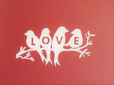 Love Bird on Tree Branch Metal Word Sign - Madison Iron and Wood - Wall Art - metal outdoor decor - Steel deocrations - american made products - veteran owned business products - fencing decorations - fencing supplies - custom wall decorations - personalized wall signs - steel - decorative post caps - steel post caps - metal post caps - brackets - structural brackets - home improvement - easter - easter decorations - easter gift - easter yard decor
