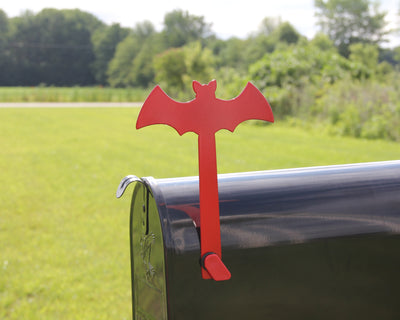 Bat Mailbox Flag - Madison Iron and Wood - Mailbox Post Decor - metal outdoor decor - Steel deocrations - american made products - veteran owned business products - fencing decorations - fencing supplies - custom wall decorations - personalized wall signs - steel - decorative post caps - steel post caps - metal post caps - brackets - structural brackets - home improvement - easter - easter decorations - easter gift - easter yard decor
