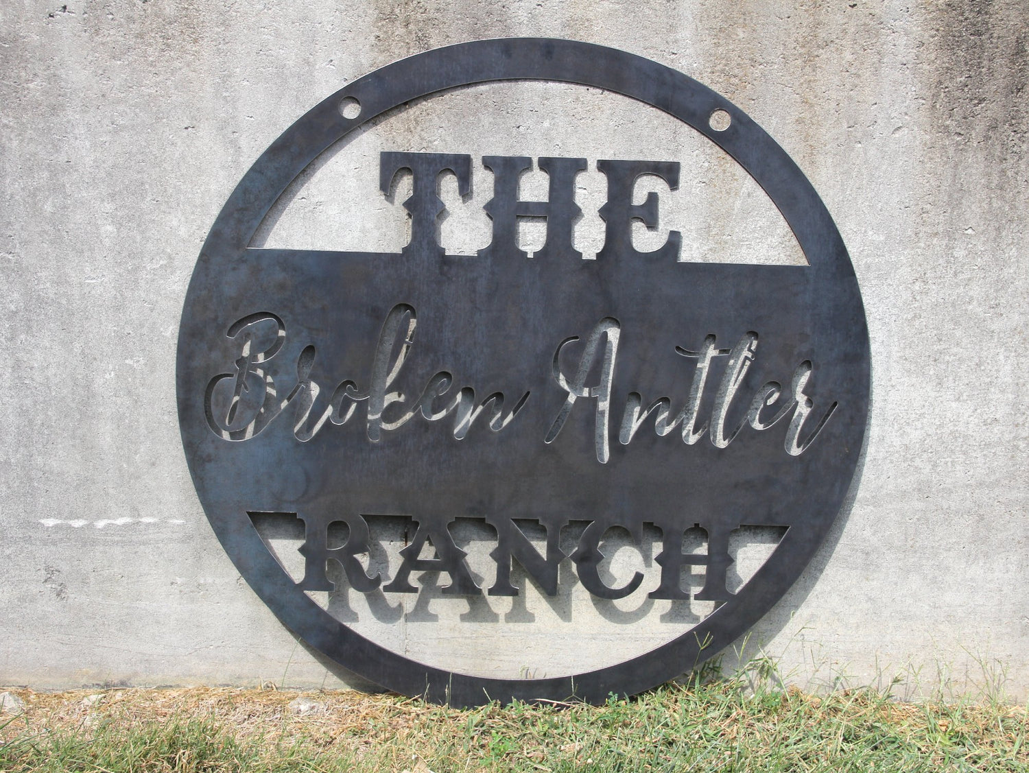 Lewis Ranch Sign Hanging Ranch Sign, Round Cursive Ranch Sign, Custom Ranch sign, Gift ...