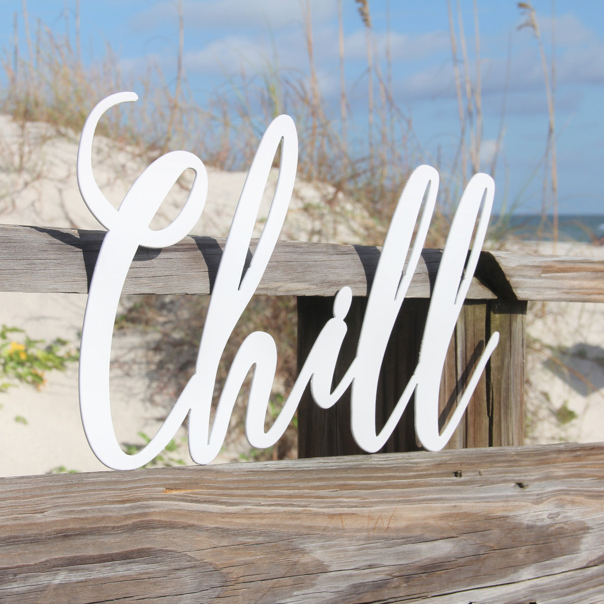 Chill Metal Word Sign - Madison Iron and Wood