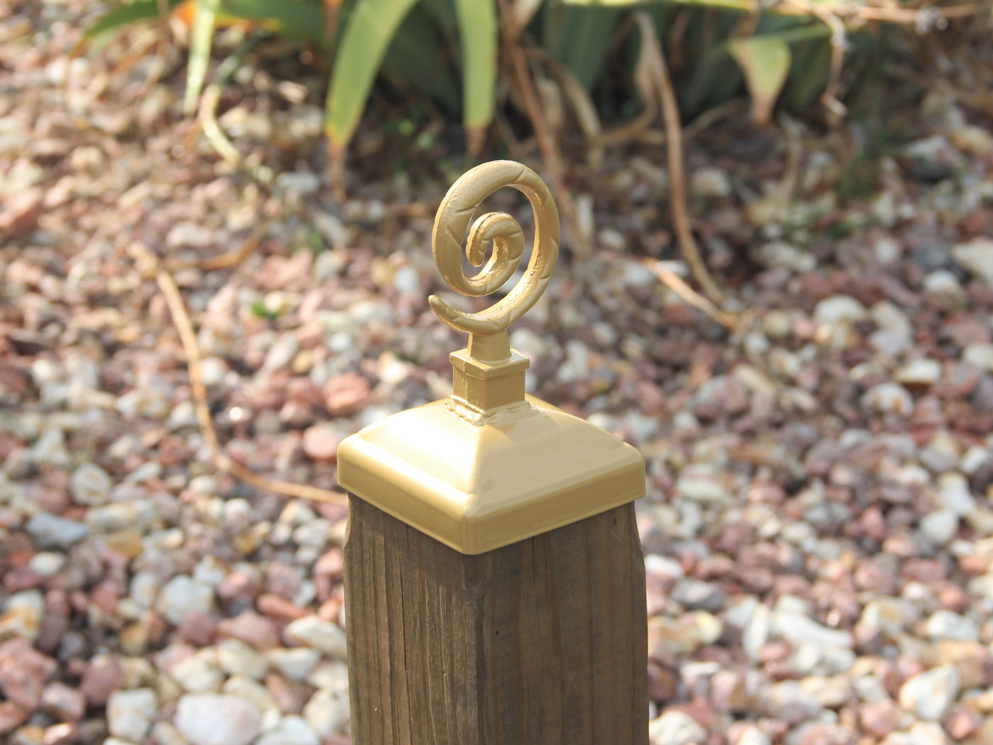 4x4 Spiral Post Cap - Madison Iron and Wood - Post Cap - metal outdoor decor - Steel deocrations - american made products - veteran owned business products - fencing decorations - fencing supplies - custom wall decorations - personalized wall signs - steel - decorative post caps - steel post caps - metal post caps - brackets - structural brackets - home improvement - easter - easter decorations - easter gift - easter yard decor