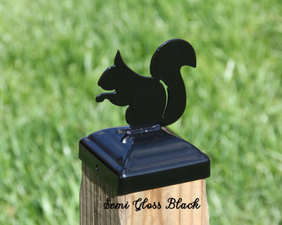 4X4 Squirrel Post Cap - Madison Iron and Wood - Post Cap - metal outdoor decor - Steel deocrations - american made products - veteran owned business products - fencing decorations - fencing supplies - custom wall decorations - personalized wall signs - steel - decorative post caps - steel post caps - metal post caps - brackets - structural brackets - home improvement - easter - easter decorations - easter gift - easter yard decor