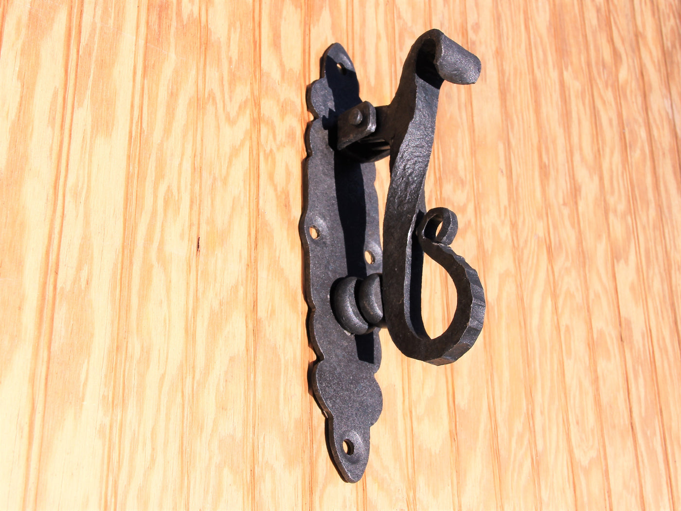 Wrought Iron Door Knocker - Madison Iron and Wood - Knocker - metal outdoor decor - Steel deocrations - american made products - veteran owned business products - fencing decorations - fencing supplies - custom wall decorations - personalized wall signs - steel - decorative post caps - steel post caps - metal post caps - brackets - structural brackets - home improvement - easter - easter decorations - easter gift - easter yard decor