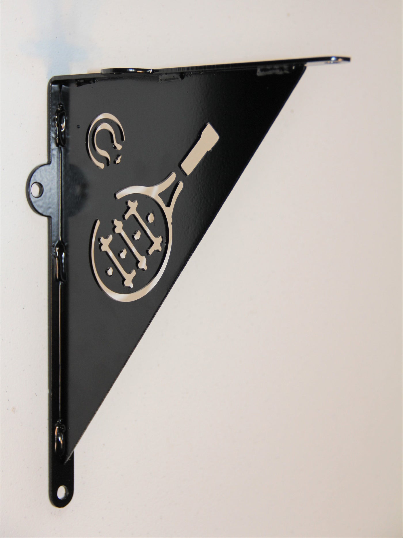 Shelf Bracket, Tennis design, Decorative Trophy Shelf Angle Brackets - Madison Iron and Wood - Shelf Brackets - metal outdoor decor - Steel deocrations - american made products - veteran owned business products - fencing decorations - fencing supplies - custom wall decorations - personalized wall signs - steel - decorative post caps - steel post caps - metal post caps - brackets - structural brackets - home improvement - easter - easter decorations - easter gift - easter yard decor