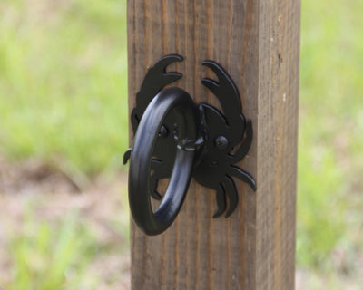 Crab Rope Fence Bracket - Madison Iron and Wood - Post Cap - metal outdoor decor - Steel deocrations - american made products - veteran owned business products - fencing decorations - fencing supplies - custom wall decorations - personalized wall signs - steel - decorative post caps - steel post caps - metal post caps - brackets - structural brackets - home improvement - mothers day - mothers day gift - mothers day ideas - summer decor - spring decor- spring yard decor - summer yard decor