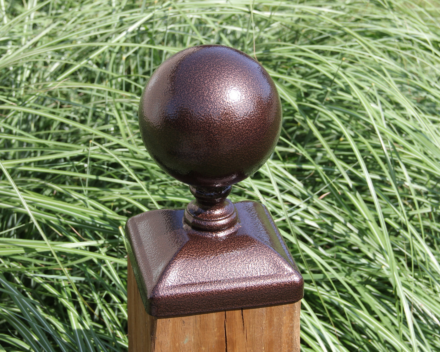 6x6 Post Cap, Large 5" Cannonball - Madison Iron and Wood - Post Cap - metal outdoor decor - Steel deocrations - american made products - veteran owned business products - fencing decorations - fencing supplies - custom wall decorations - personalized wall signs - steel - decorative post caps - steel post caps - metal post caps - brackets - structural brackets - home improvement - easter - easter decorations - easter gift - easter yard decor