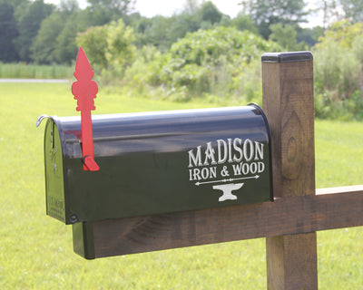 Gnome Mailbox Flag - Madison Iron and Wood - Mailbox Post Decor - metal outdoor decor - Steel deocrations - american made products - veteran owned business products - fencing decorations - fencing supplies - custom wall decorations - personalized wall signs - steel - decorative post caps - steel post caps - metal post caps - brackets - structural brackets - home improvement - easter - easter decorations - easter gift - easter yard decor