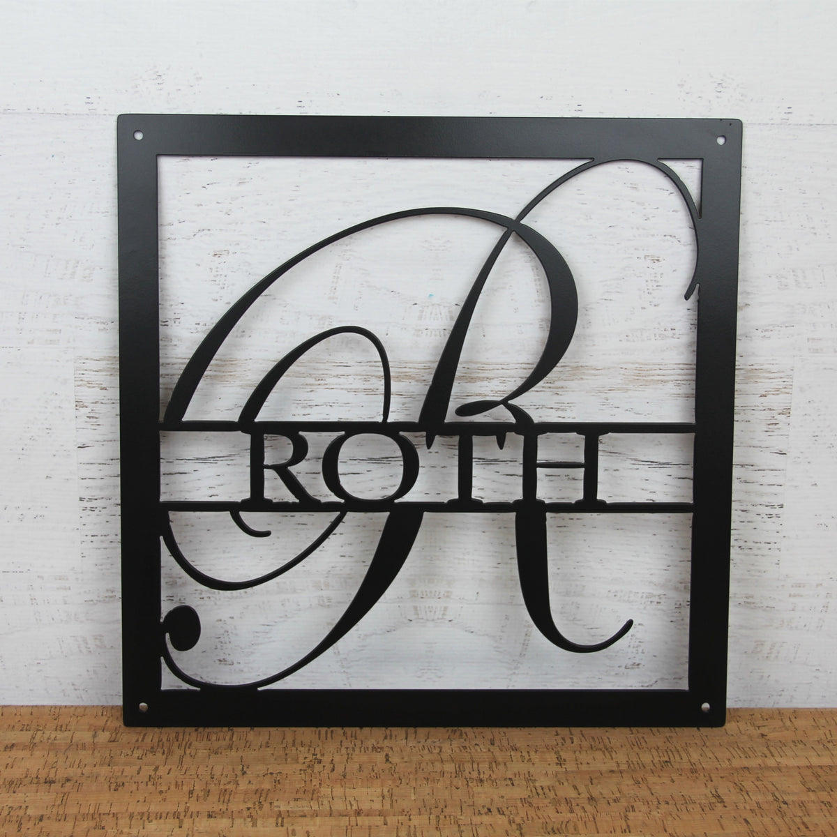 Monogram Elegant Square Personalized Metal Sign - Initial and Name ...